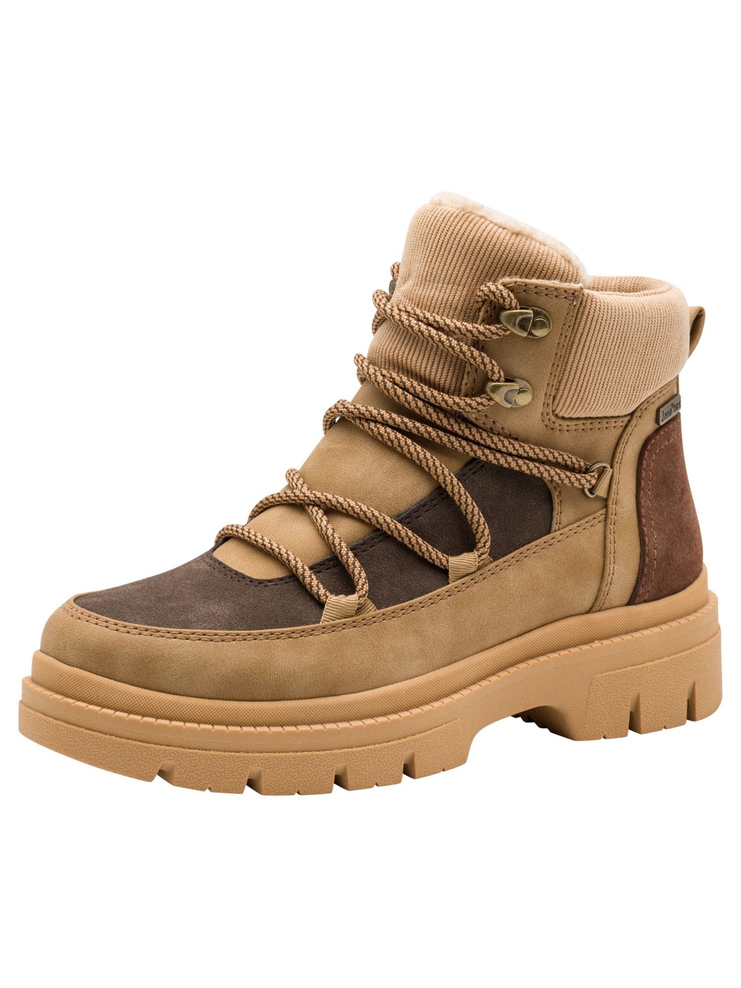 JANA Ниски ботуши с връзки в кафяво: отпред