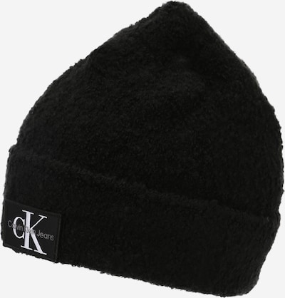 Megzta kepurė iš Calvin Klein Jeans, spalva – juoda / balkšva, Prekių apžvalga