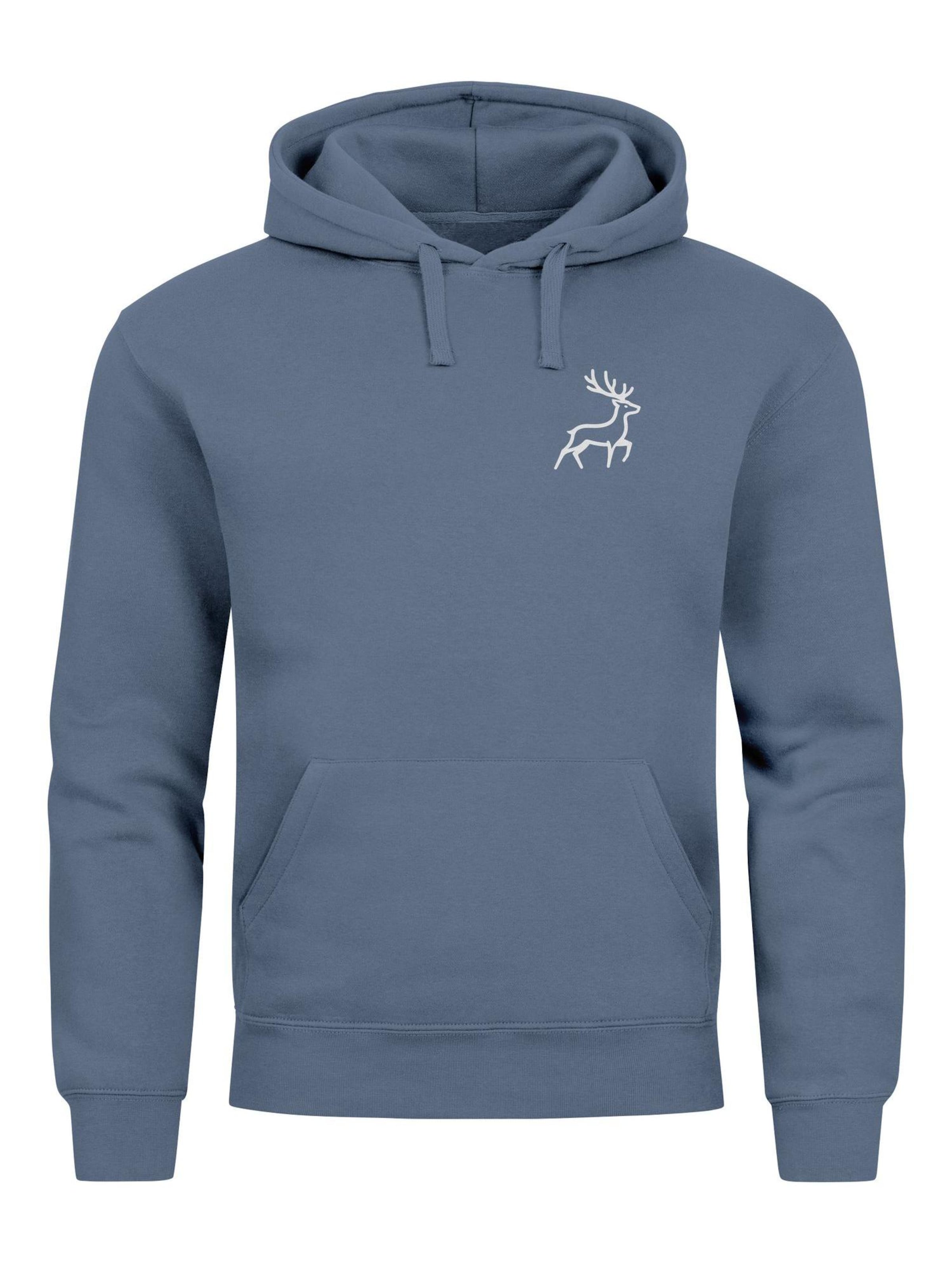 Neverless Sweatshirt 'Hirsch' in Blue: front