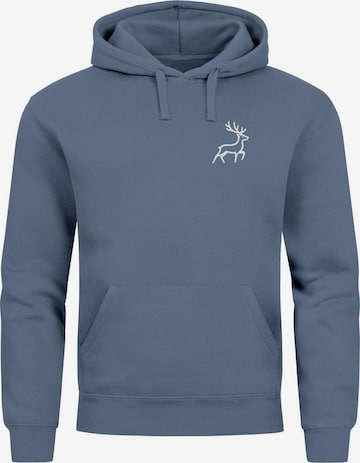 Neverless Sweatshirt 'Hirsch' in Blue: front