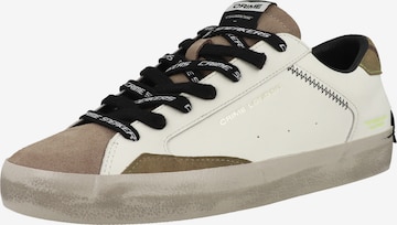 Baskets basses ' Distressed ' Crime London en blanc : devant
