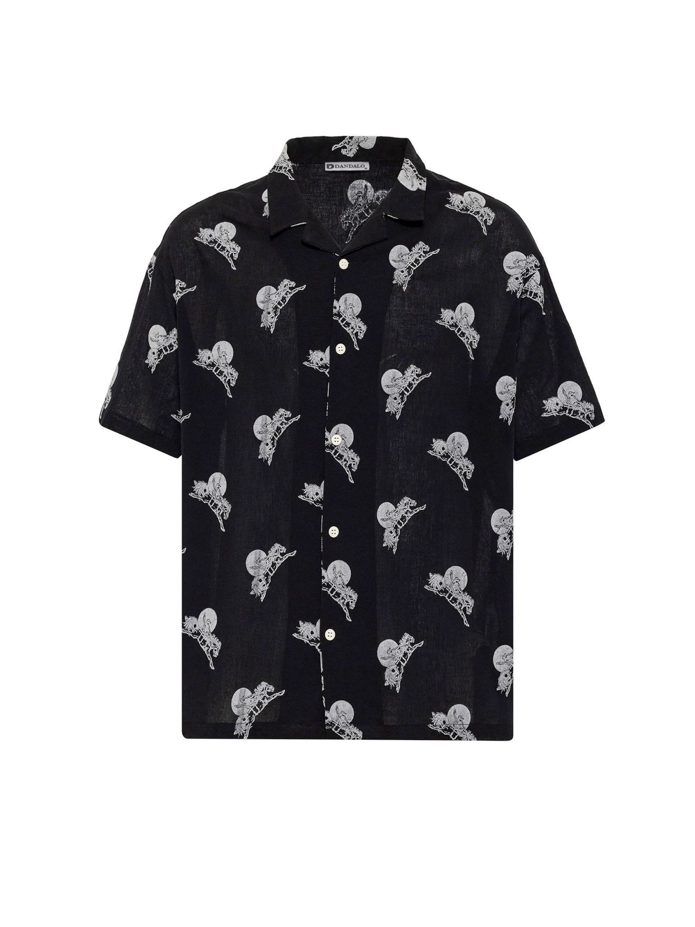 melns Dandalo Komforta piegriezums Krekls: no priekšpuses