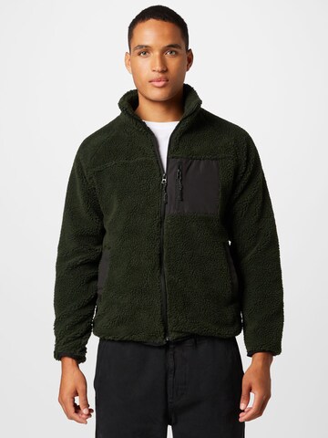 BRAVE SOUL Fleece jacket 'WESTLEY' in Green: front
