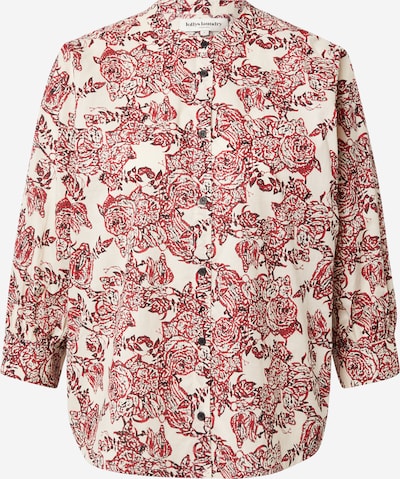 Lollys Laundry Bluse 'Ralph' in beigemeliert / rot / schwarz, Produktansicht