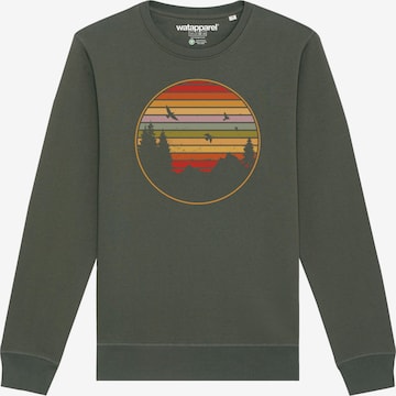 Watapparel Sweatshirt ' Sunset Berge & Tannen ' in Green: front