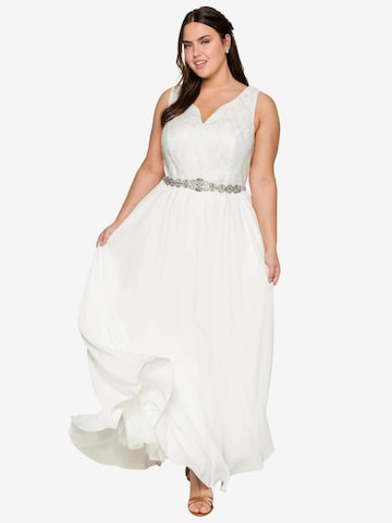 SHEEGO Evening Dress in White: front