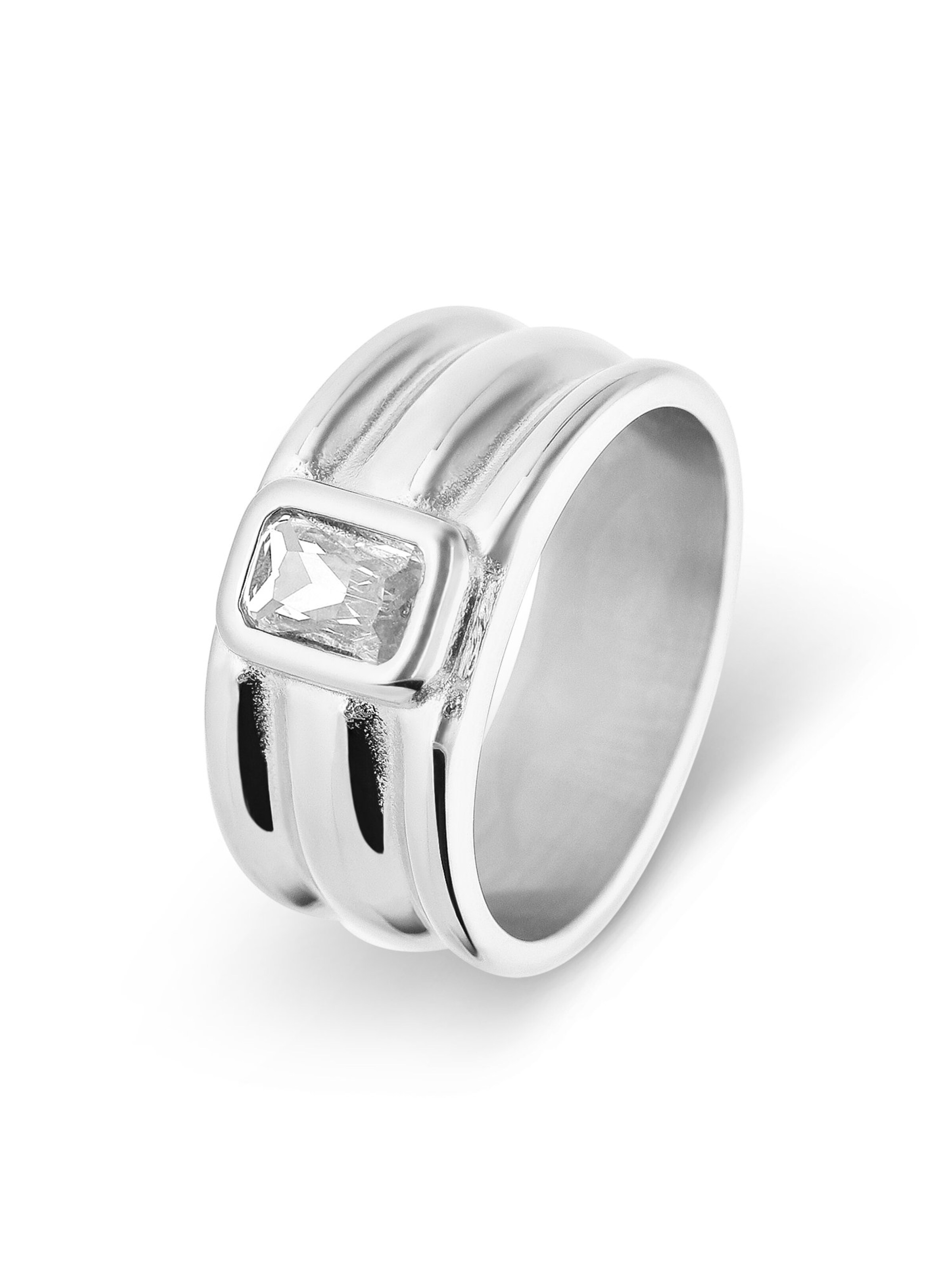 Lucardi Ring 'Klassisch Chic' in Zilver: voorkant