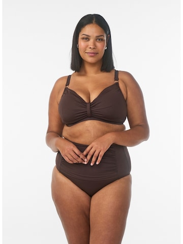 Swim by Zizzi Bustier Bikini felső 'Basic' - barna