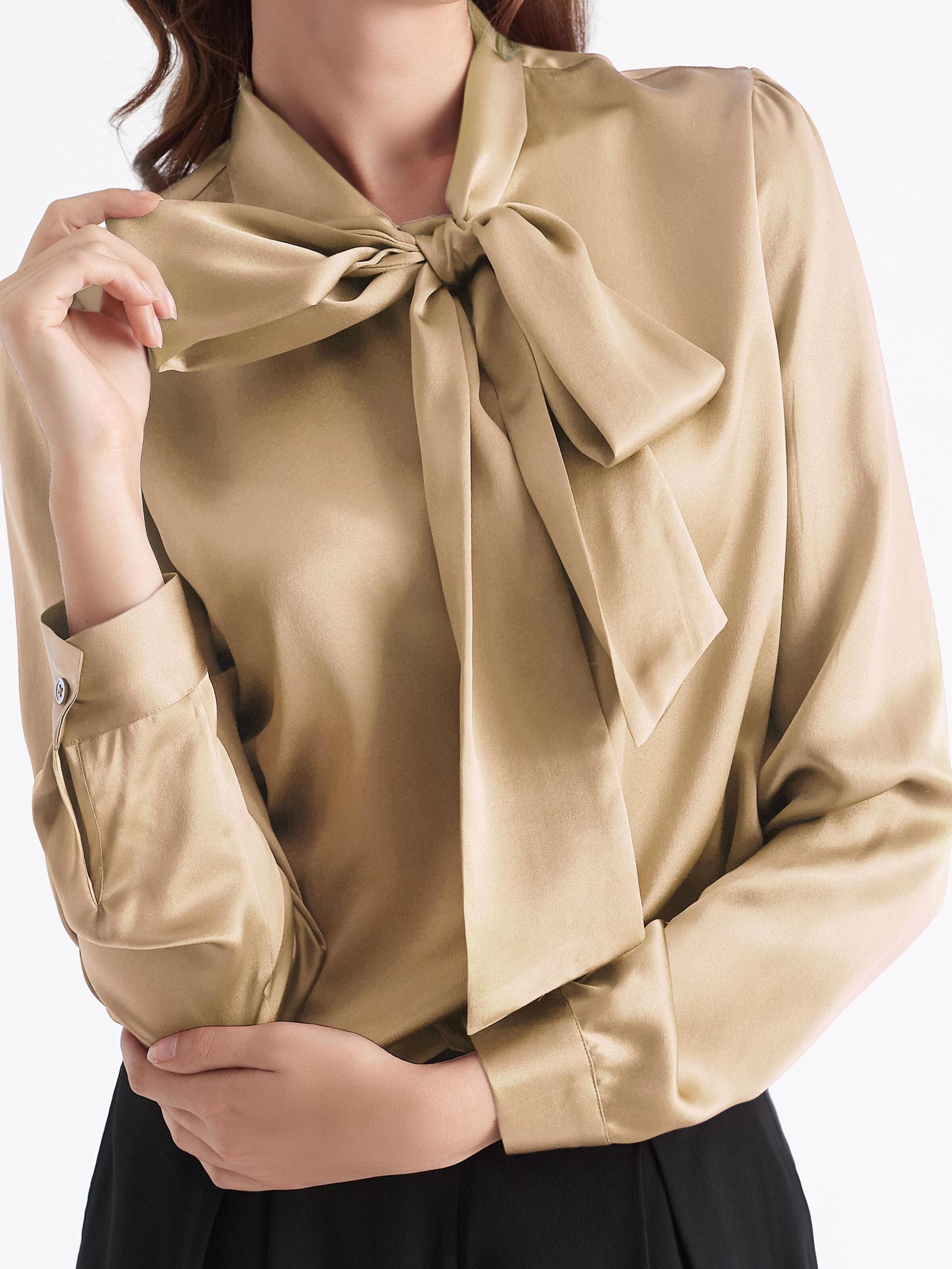 Lilysilk - Blusa 'LILYSILK Seidenbluse mit Schleife' en marrón