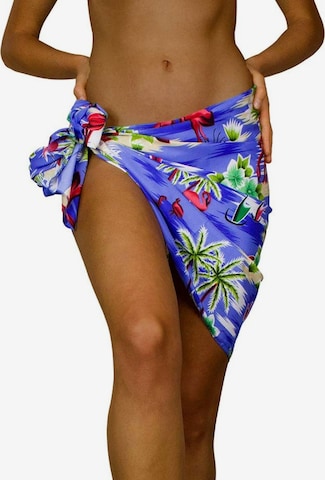 King Kameha Scarf 'Flamingos' in Blue: front