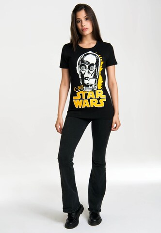 LOGOSHIRT Shirt 'C-3PO' in Black