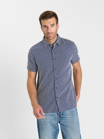 Le Temps Des Cerises Comfort fit Overhemd 'LETOV' in Blauw: voorkant