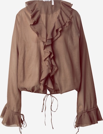 WEEKDAY - Blusa 'Dea' em castanho: frente