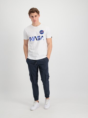 Maglietta 'NASA' di ALPHA INDUSTRIES in bianco