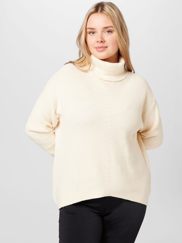 Vero Moda Curve Trui 'HOLLY' in Beige: voorkant