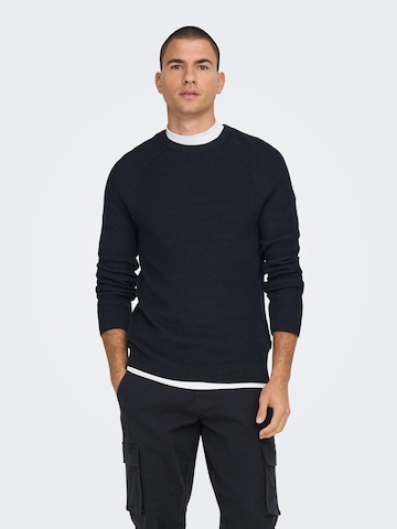 Only & Sons Sweater 'Dennis' in Blue: front