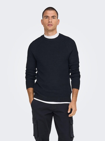 Pull-over 'Dennis' Only & Sons en bleu : devant