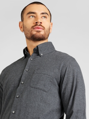 Bruun & Stengade Slim fit Button Up Shirt 'Floyd' in Grey