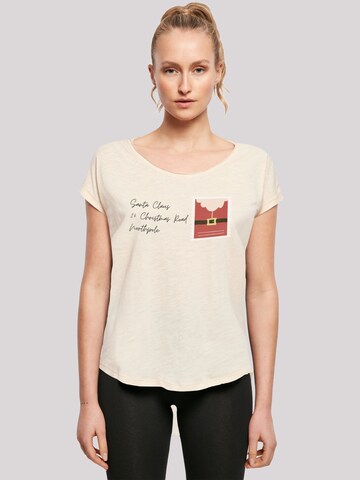 F4NT4STIC Shirt  'Santa Letter Weihnachten' in Beige: Vorderseite