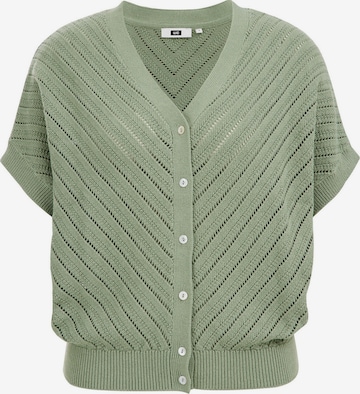 WE Fashion Knit Cardigan in Green: front