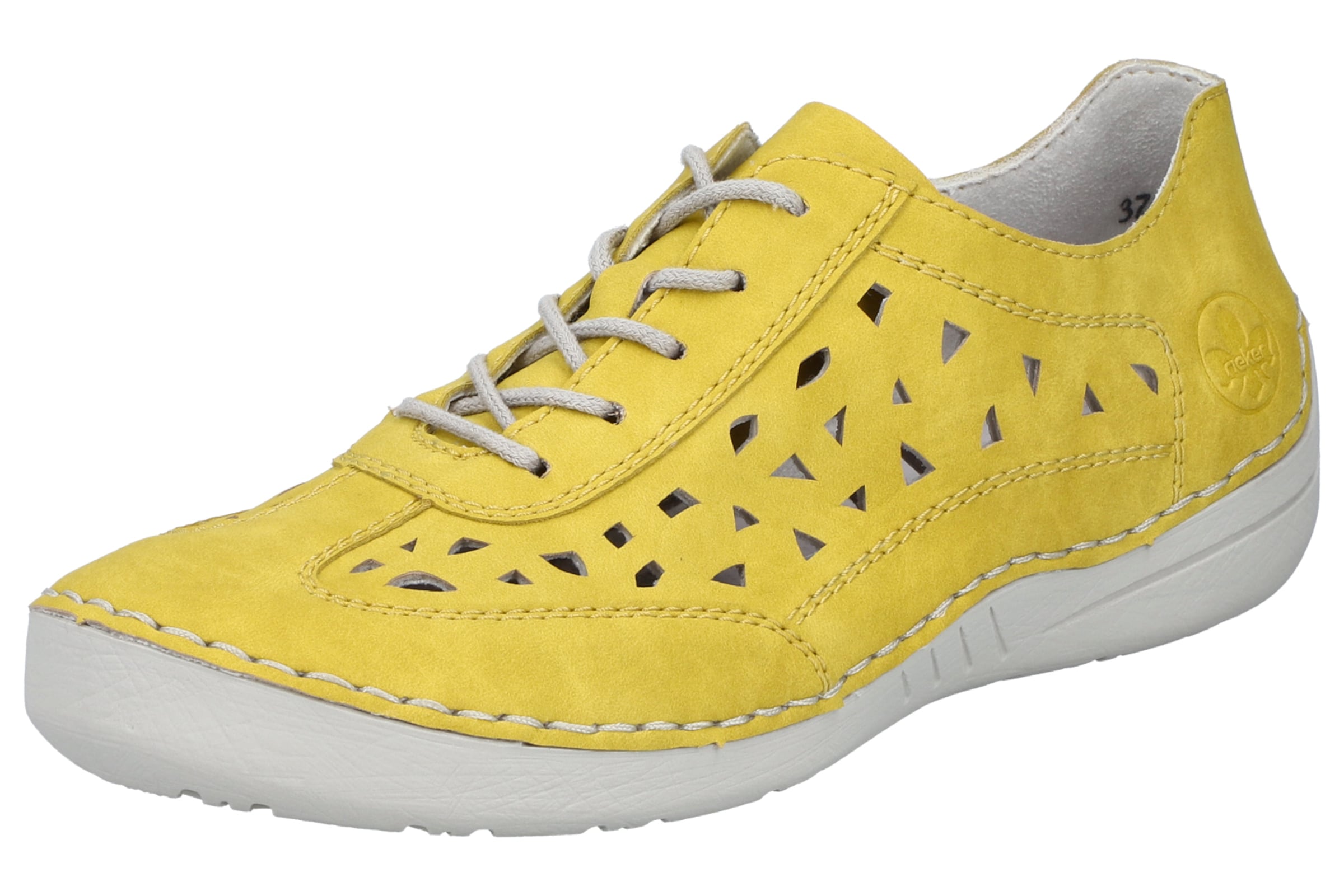 Chaussure à lacets '52517' Rieker en jaune : devant