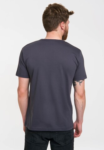 LOGOSHIRT Shirt 'Captain America' in Blauw