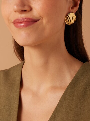 Lucardi Earrings in Gold: front