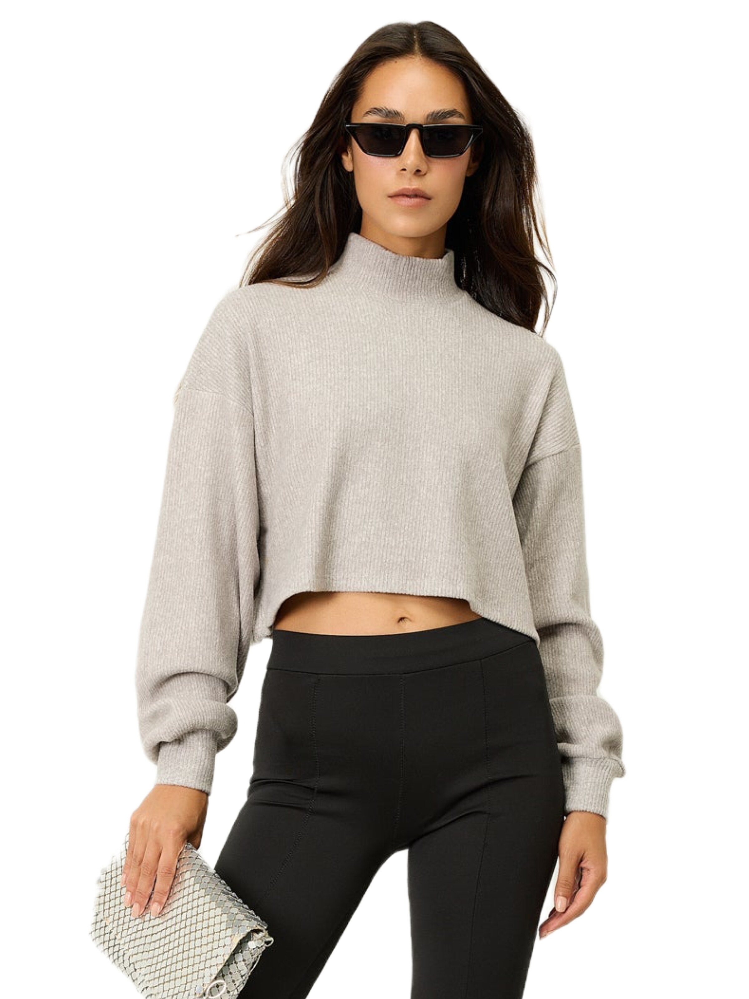 No Matter What Sweater in Grey: front