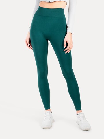 Smilodox Skinny Leggings 'Slayton Scrunch' in Green: front