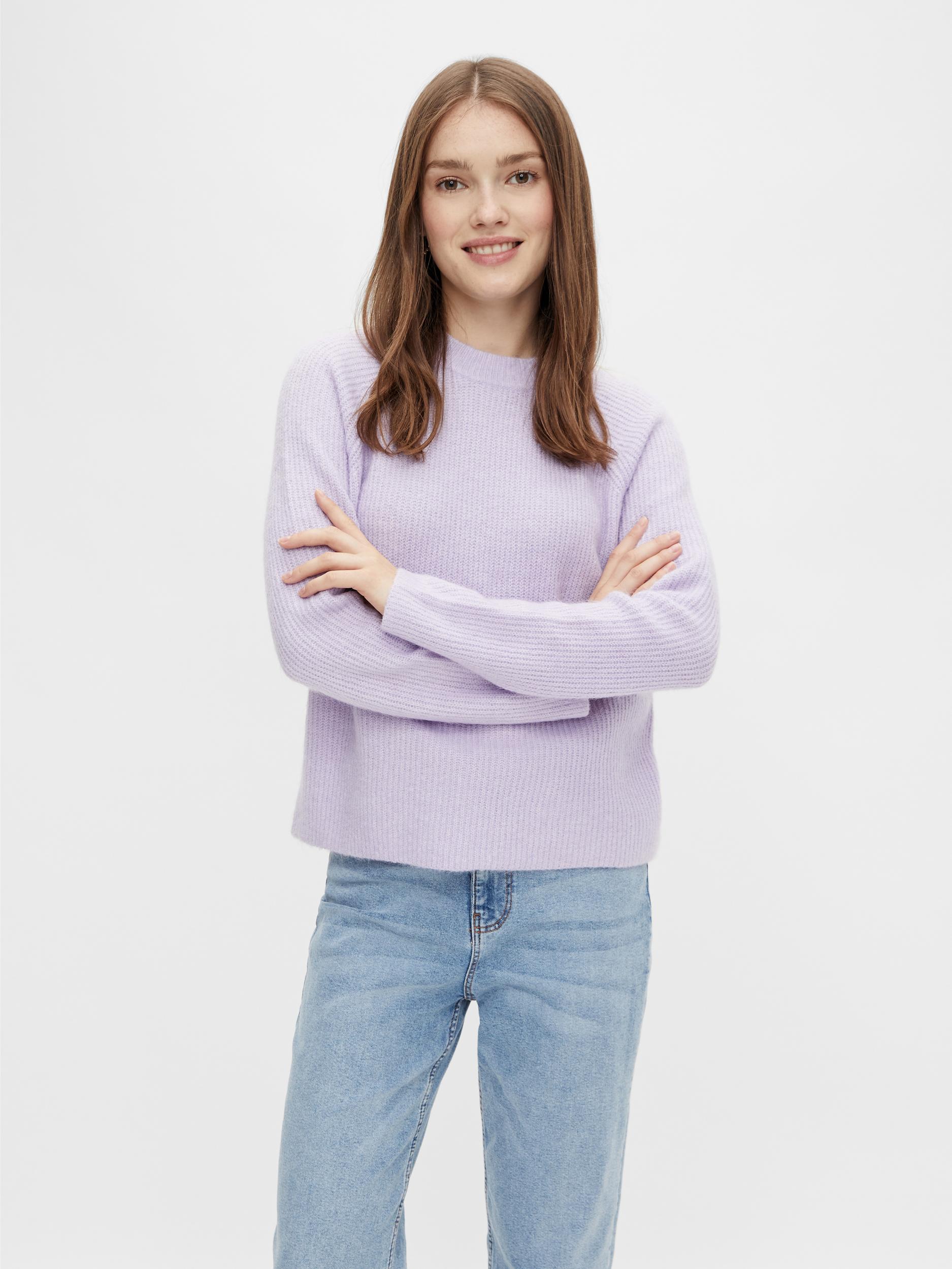 nW0nC Kobiety PIECES Sweter Ellen w kolorze Lawendam 
