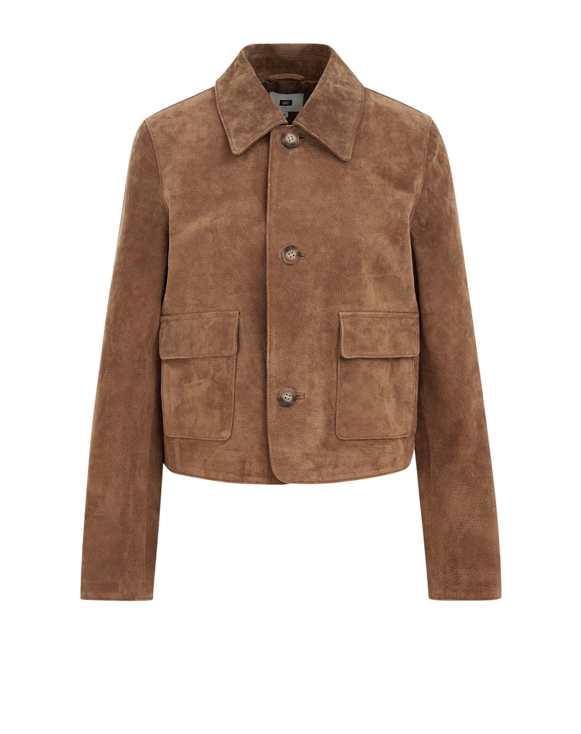 WE Fashion Övergångsjacka 'Premium' i brun: framsida