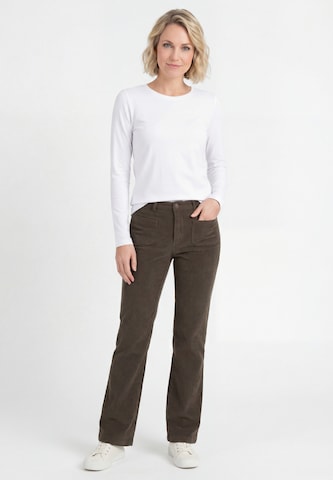 MIMO Wide leg Broek 'Retro' in Groen: voorkant