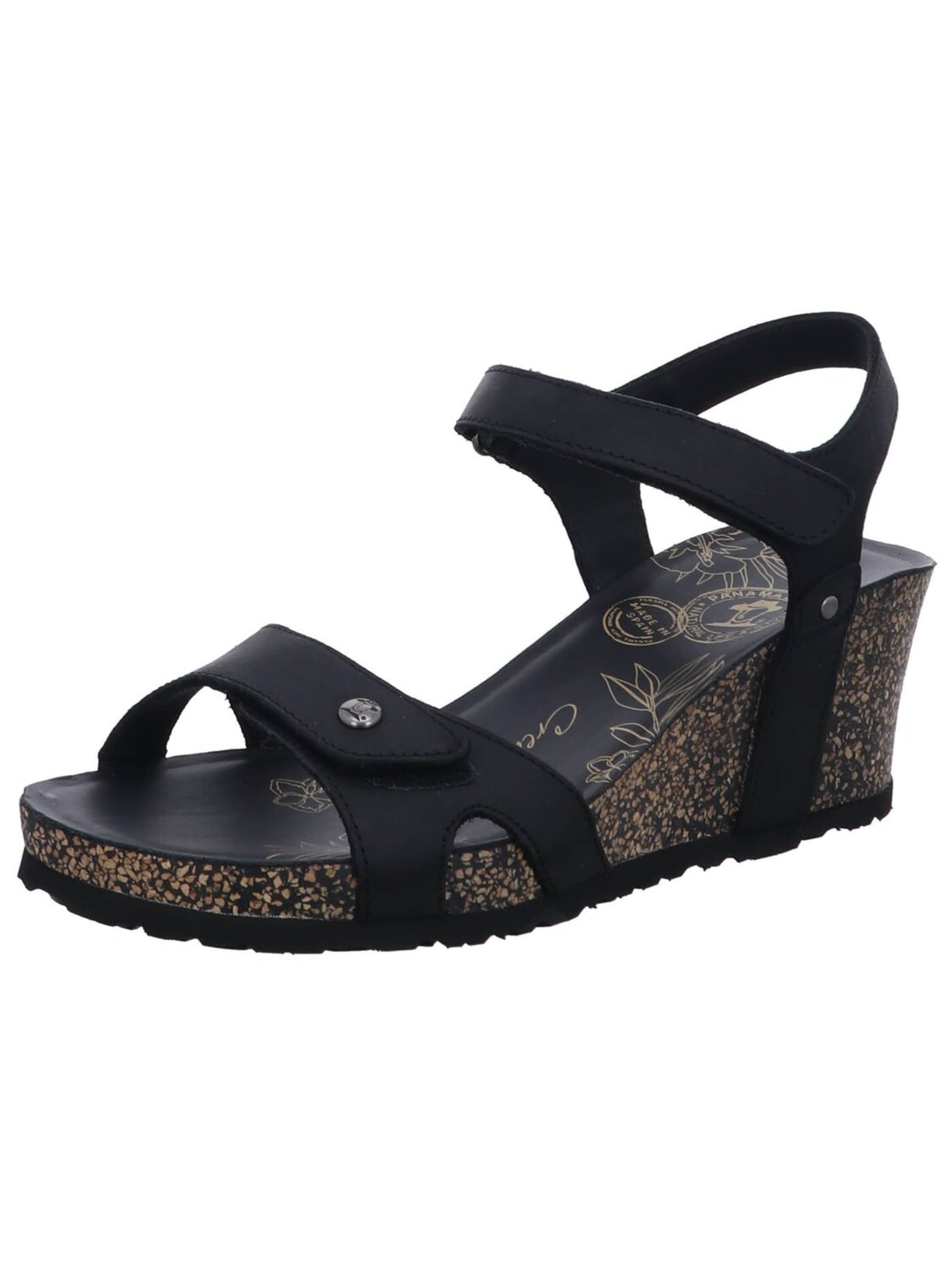 PANAMA JACK Sandals 'Sandalette Damen Julia Basics B1 Echtleder in schwarz' in Black: front