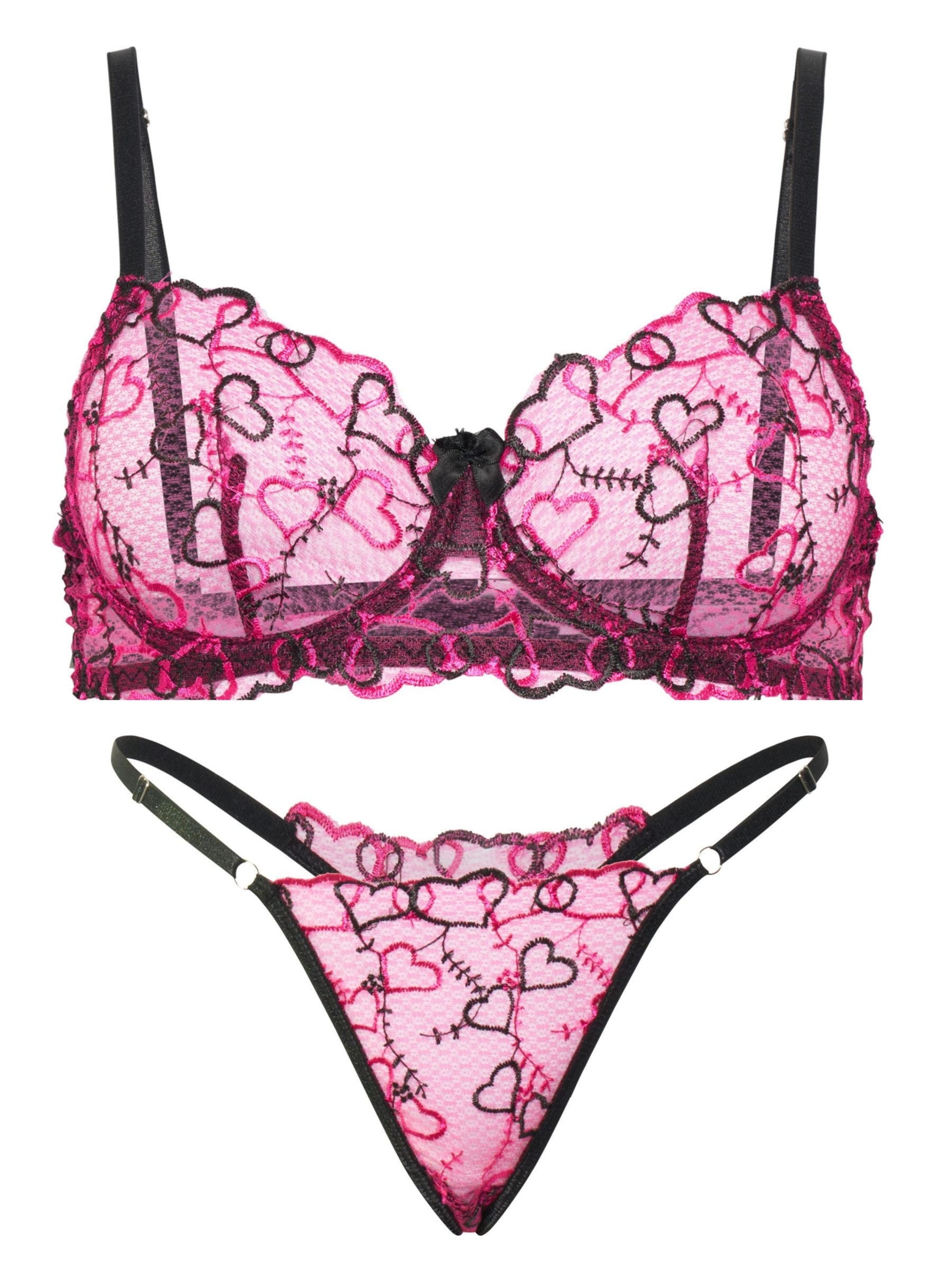 Orchibelle Balconette Underwear Sets 'Iliana' in Pink: front