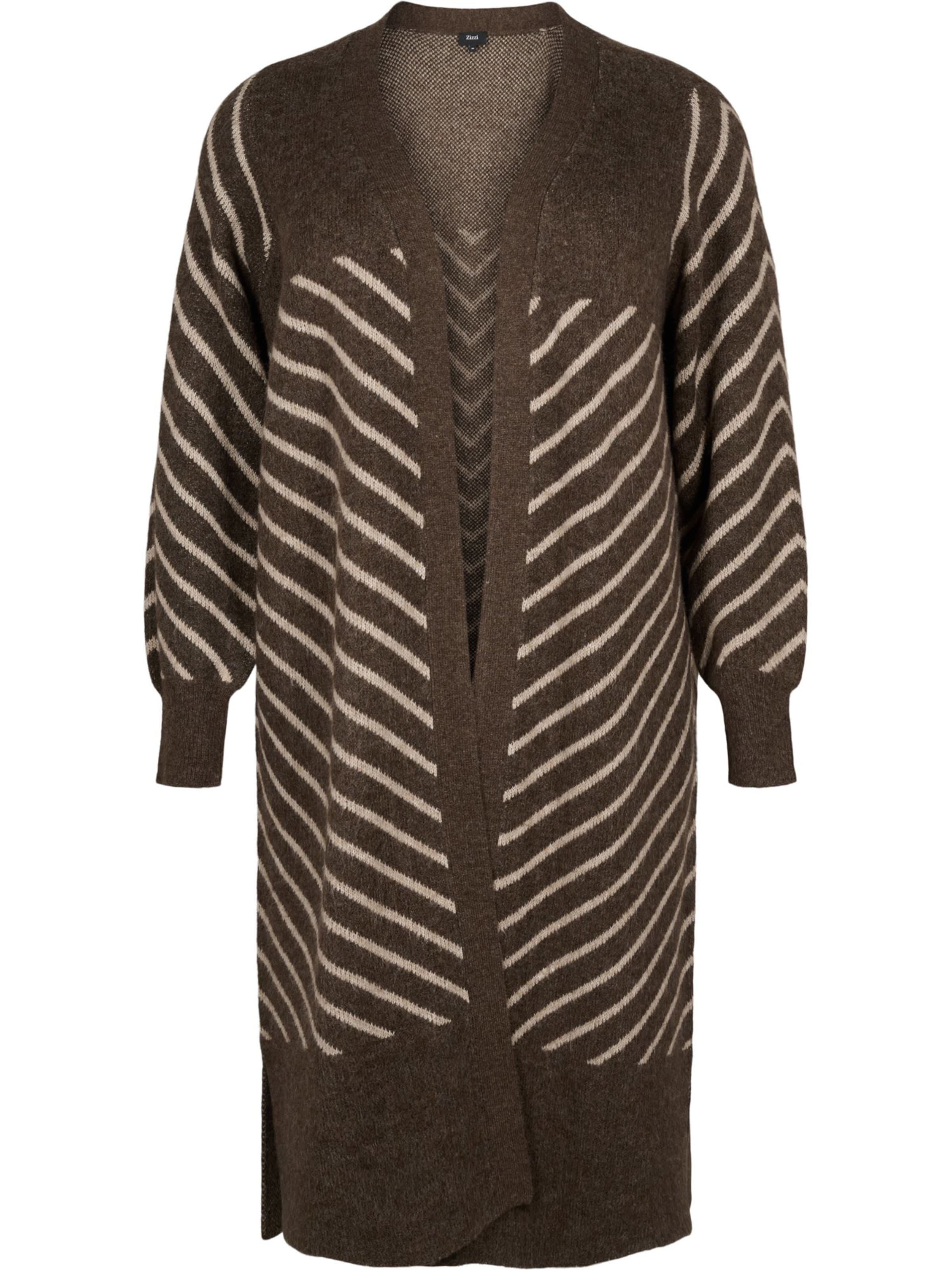 Zizzi Knit cardigan 'Winnie' in Brown: front