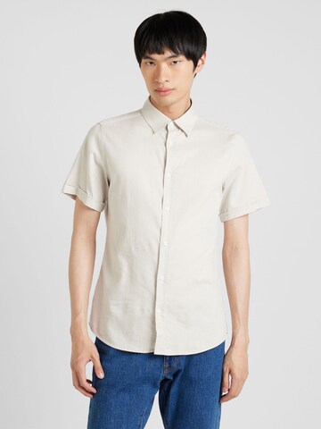 s.Oliver Slim Fit Hemd in Beige: Vorderseite