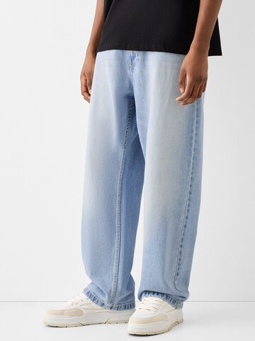Bershka Ohlapna forma Kavbojke | modra barva