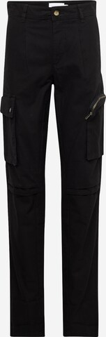 TOPMAN Tapered Cargobroek in Zwart: voorkant