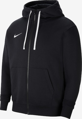 NIKE Athletic Zip-Up Hoodie in Black: front