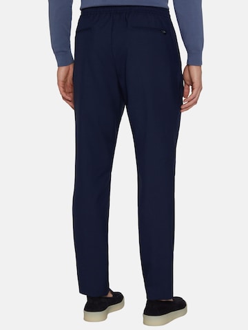 Boggi Milano Regular Pleat-Front Pants in Blue