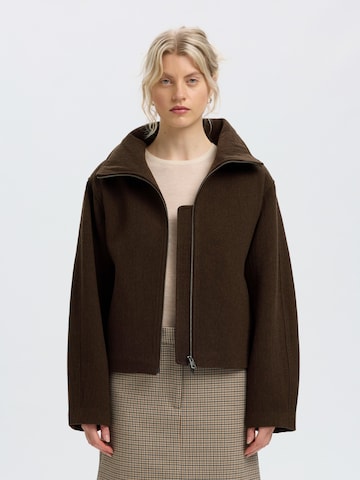 SELECTED Between-seasons coat 'SLWGIA' in Brown: front