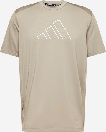 ADIDAS PERFORMANCE Performance shirt 'Train Icons' in Beige: front