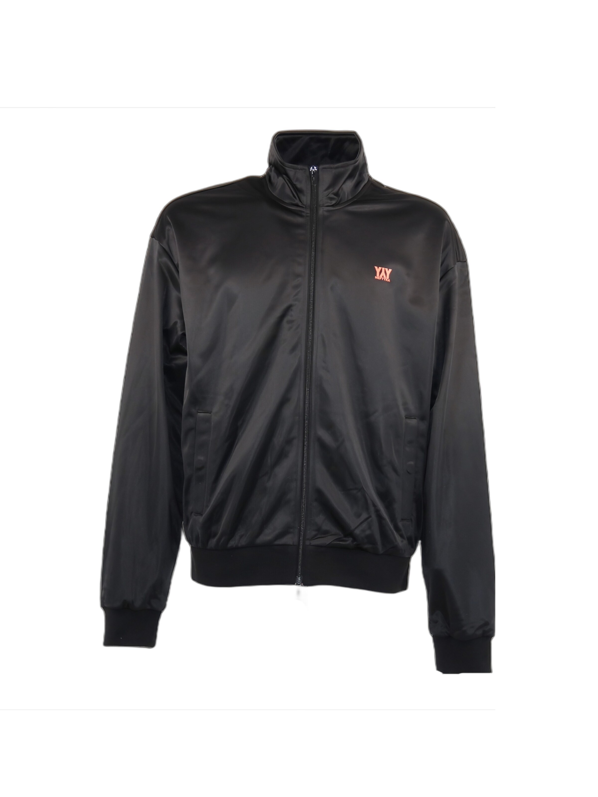 HEFTYKA Athletic Jacket 'TRACK JACKET OR' in Black: front