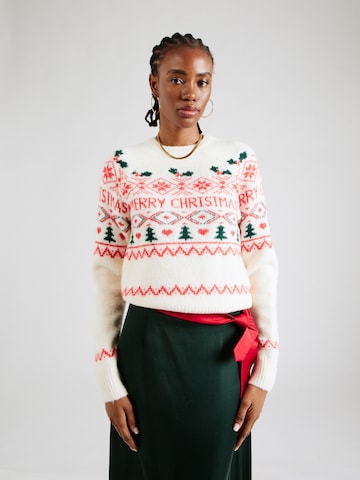 River Island Trui 'CHRISTMAS FAIRISLE' in Beige: voorkant