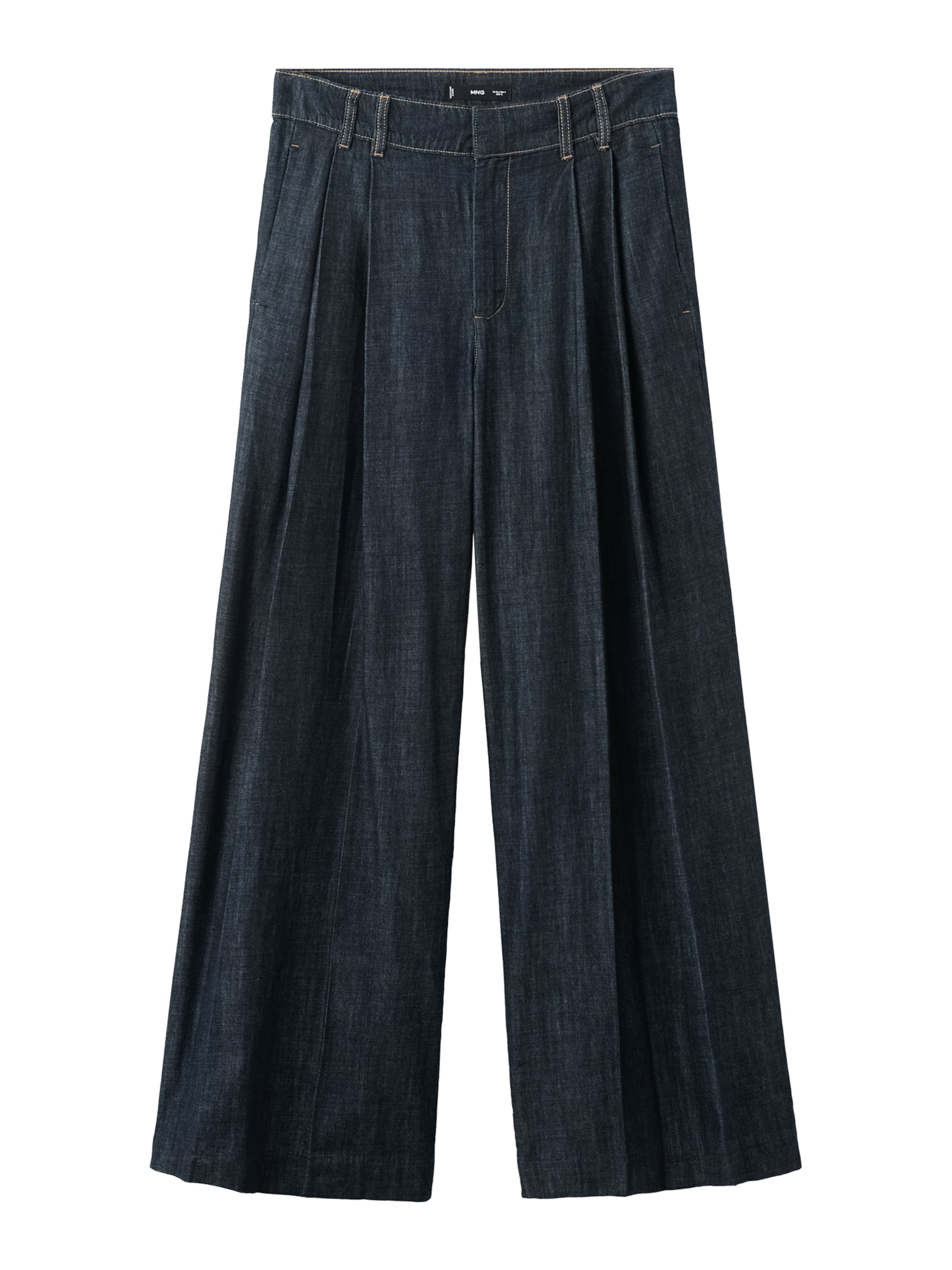 MANGO Traperice s naborima 'Artemide' u plavi traper, Pregled proizvoda