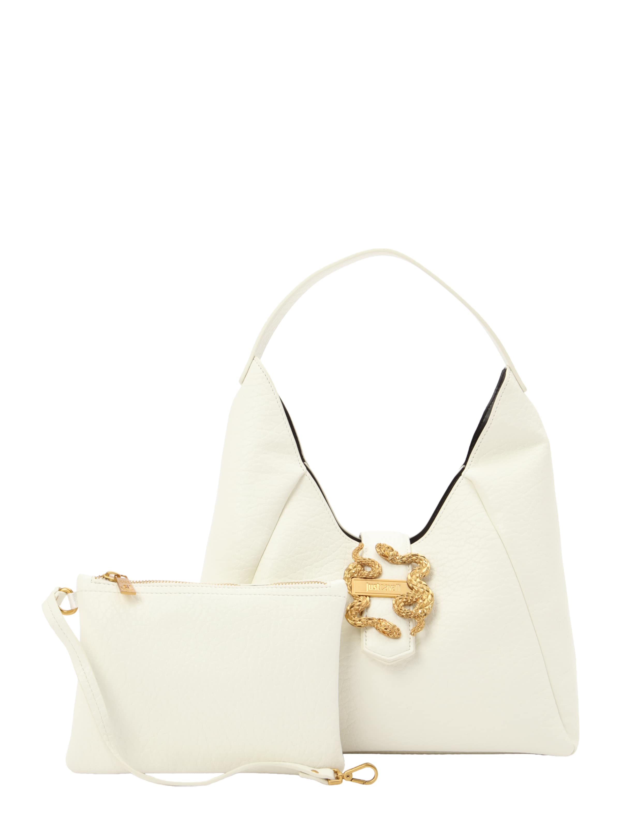 Borsa a spalla 'ICONIC SNAKES' di Just Cavalli in bianco: frontale
