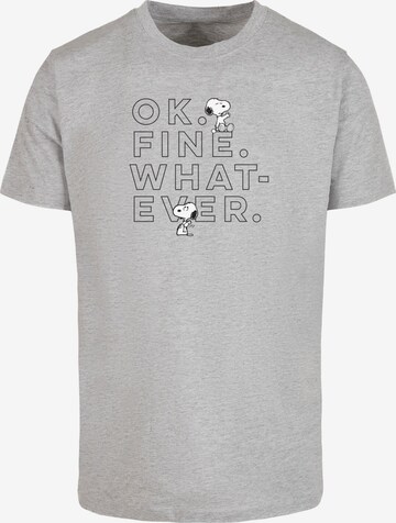 T-Shirt 'Peanuts - Ok Fine Whatever' Merchcode en gris : devant
