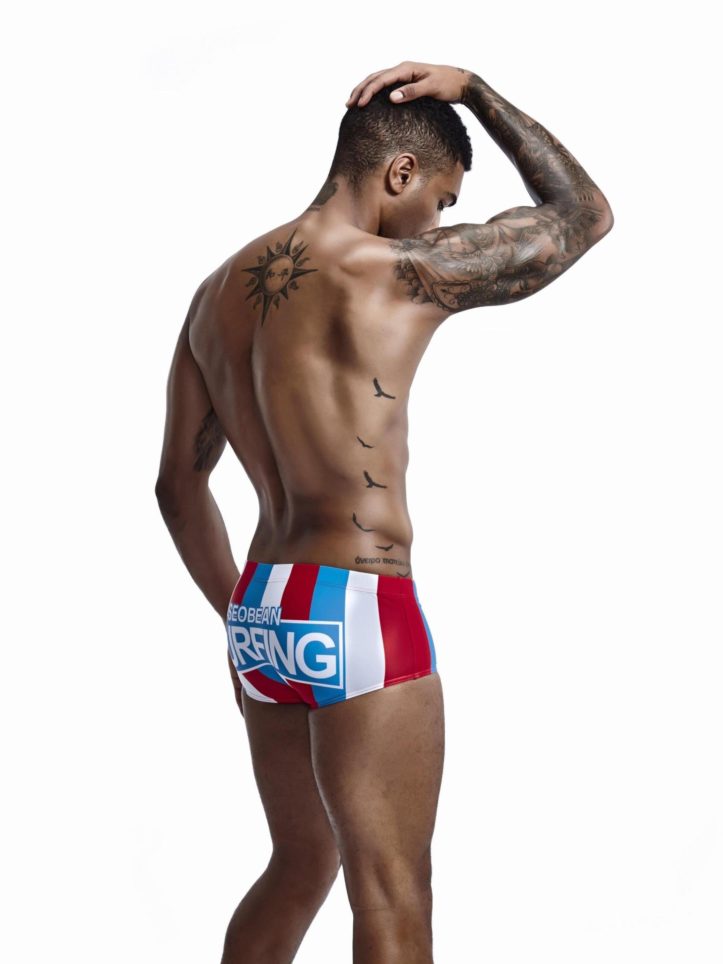 SEOBEAN Athletic Swim Trunks 'Swim Wear Badehose' in Red