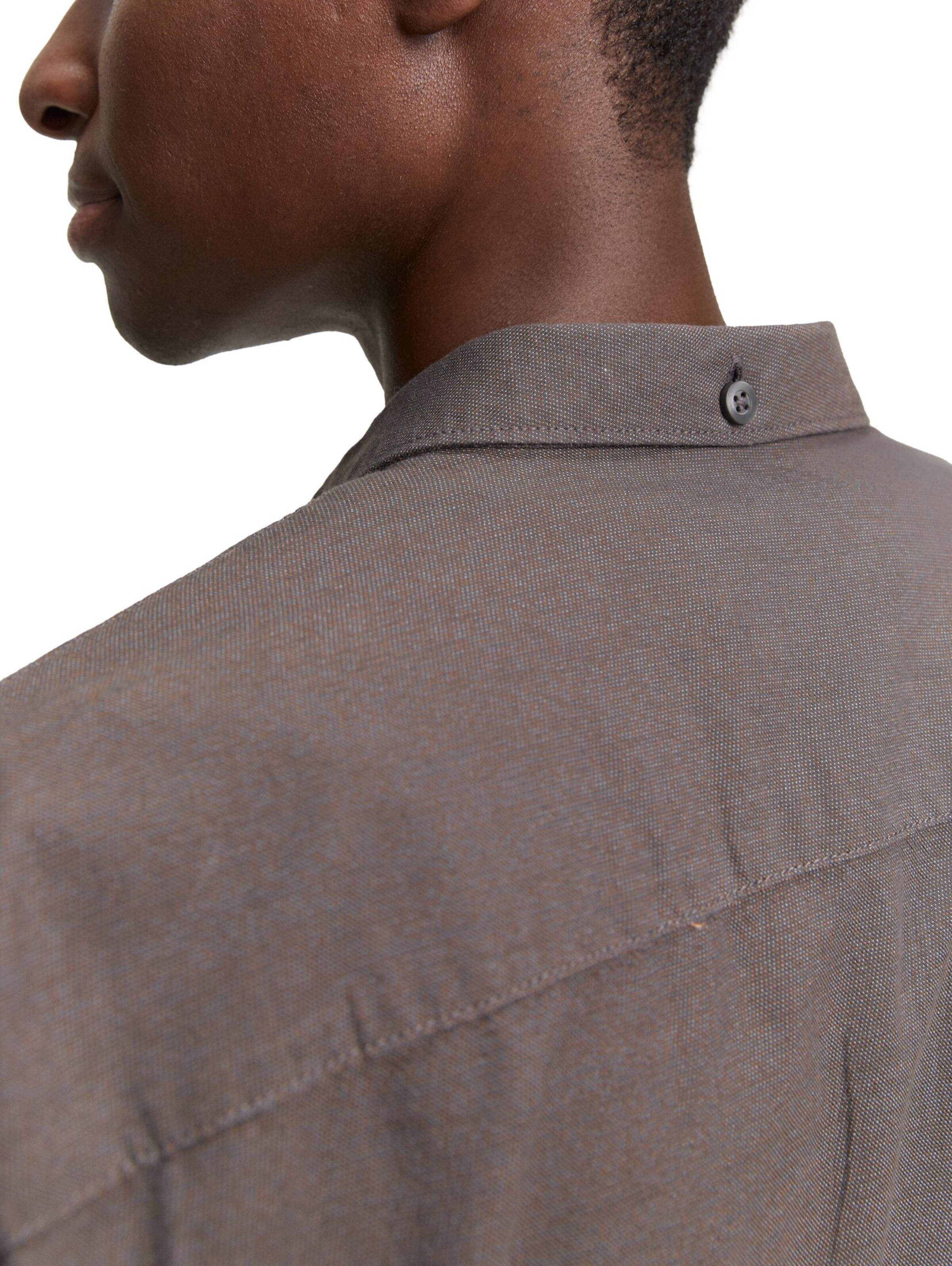 TOM TAILOR DENIM Regular fit Button Up Shirt in Brown