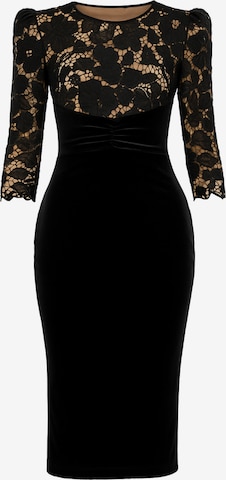Robe de soirée GODDIVA en noir : devant